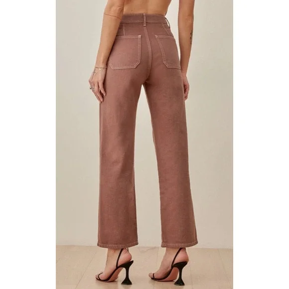 Reformation Jeans Womens 26 Lexi High Rise Wide Leg Button Fly Casual Chic - Picture 3 of 16